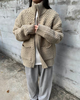 (Unisex) ヘイジーニットジップアップ