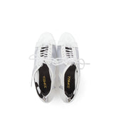 See-Through Patent Combination Open Toe Heel(White)