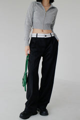 オビカラーマッチングロングスラックス / no.874 obi color matching long slacks (2color)