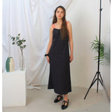 Aria dot dress (navy) (6657243578486)