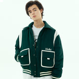 ダブルポケットバーシティーダックウダウンパデッドジャケット / Double pocket varsity duck down padded jacket