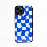 チェッカーボードエポキシアイフォンケース/CheckerBoard BLUE Epoxy Case