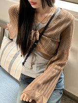 タッセルビーチウェアヴィンテージスカッシュニットカーディガン / Tassel Beachwear Vintage Scasi Knit Cardigan