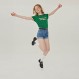 レギュラーフィットツートーンプリントTシャツ / REGULAR FIT TWO TONE PRINT T-SHIRT_GREEN