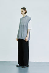 グラデーションパンチングニットベスト/gradation punching knit vest grey