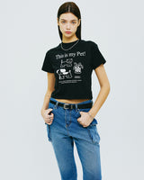 ディスイズマイぺットクロップTシャツ/THIS IS MY PET CROP TSHIRT-BLACK