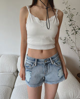 ローウェストショートデニム/no.730 Low Waist Denim Shorts