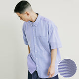 ストライプコンフィールーズフィットシャツ / STRIPE COMF LOOSE FIT SHIRT BLUE