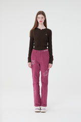 スモールチェリークロップ丈ニット／SMALL CHERRY CABLE CROP KNIT [BROWN]
