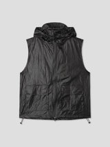アウトポケットナイロンフードベスト / Out pocket nylon hood vest 4color