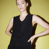 コーデュロイベスト / Corduroy vest black