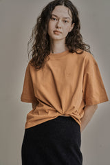 オーバーサイズロゴ刺繍Tシャツ/OVERSIZED LOGO EMBROIDERED T-SHIRT_ORANGE