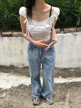 Wander brushed denim pants