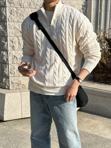ローワーツイストセミジップアップニットウェア / Lower Twisted Semi-Zip-Up Knitwear (4 colors)