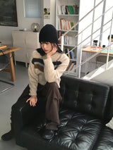 メルキットカットピンタックワイドコットンパンツ