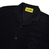 パイピングテリーショートスリーブシャツ/[UNISEX] Piped Terry Short-Sleeved shirt (Black)