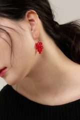 raspberry earring - red