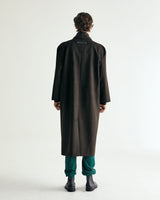 UNISEX FAKE NUBUCK MAXI COAT M - DARK BROWN (6636063096950)