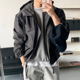 LMN Rectangle Short Hooded Bomber Jacket (3 colors)