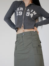 ベルリン2WAYクロップフードジップアップ / Berlin Two-Way Crop Hood Zip Up (4color)