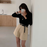 [Bellide made] Basic pintuck cotton shorts