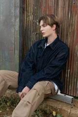 LINE-POINT DENIM BLOUSON