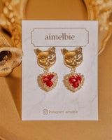 メルビーザキャットシリーズ - レッドハートピアス / Melbie The Cat Series - Red Heart Piercing