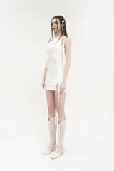 リンクドアイレットドレス / [Seow] Linked eyelet dress, white