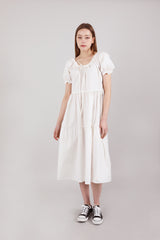 ロマンティックシャーリングロングワンピース / Romantic Shirring Long Onepiece Ivory