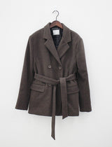 ダブルベルトウールジャケット / Double belt wool jacket (2color)