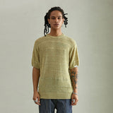 テープメッシュ ハーフスリーブニット/TAPE MESH HALF SLEEVE KNIT (LIME)