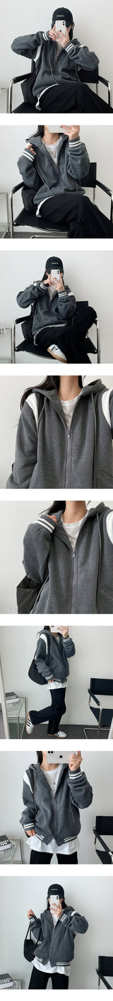 Recon Napping Lining Line Coloring Two-Way Hood Zip-Up Jumper