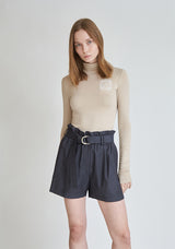 UNIVERSITY LOGO EMBROIDERY SHIRRING TURTLE NECK (6679762600054)