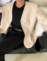 Tuck Collarless Jacket (6691392684150)