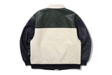 ビーガンレザーバーシティジャケット/VEGAN LEATHER VARSITY JACKET_NAVY