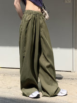 ロモンデイリーバンディングストリングコットンロングワイドパンツ / Romon Daily Banding String Cotton Long Wide Pants