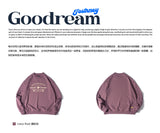 ドリームジャーニーテキストエレメントワイドカラーオフショルダーウールコイルロングスリーブクルーネックスウェットシャツ