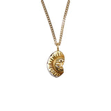 sun moon face pendant necklace (6603440029814)