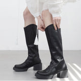 フィーランラウンドレザーロングブーツ