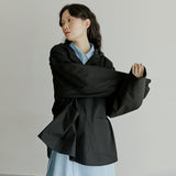 コットンフードアノラック / unisex cotton hood anorak black