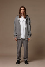 Pigment washed zipup hoodie - Grey (4622122680438)