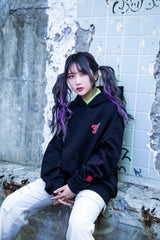 コラボレーションフーディ（黒）I HATSUNE MIKU × Emergenci (4637571711094)