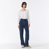 Womans Signature Stud Wide Fit Denim Pants Dark Indigo