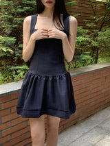 レノアハートネックミニスリーブレスワンピース/ Lenoa Heart Neck Mini Sleeveless One Piece