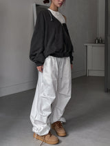 (UNISEX) テニピンタックバンディングパラスーツパンツ