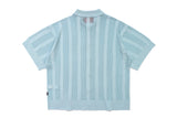 パンチングニットカラーカーディガン/PUNCHING KNIT COLLAR CARDIGAN_SKY BLUE