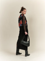 FUR KNIT BENDING H LINE SKIRT (6659932192886)