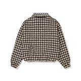 Overfit Hound Tooth Knit Anorak [BROWN] (6618837352566)