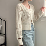 オールデイツイストVネックカーディガン / [Bellide made] All-Day Twist V-Neck Cardigan