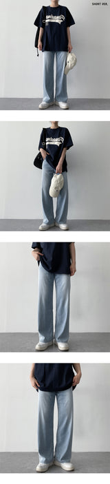 ストールウォッシングデニムワイドパンツ / Stole washing denim wide pants